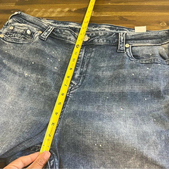 True Religion Curvy Plus Size Jeans Stretchy Splatter Dark Blue 42 3XL 22 - Picture 10 of 13